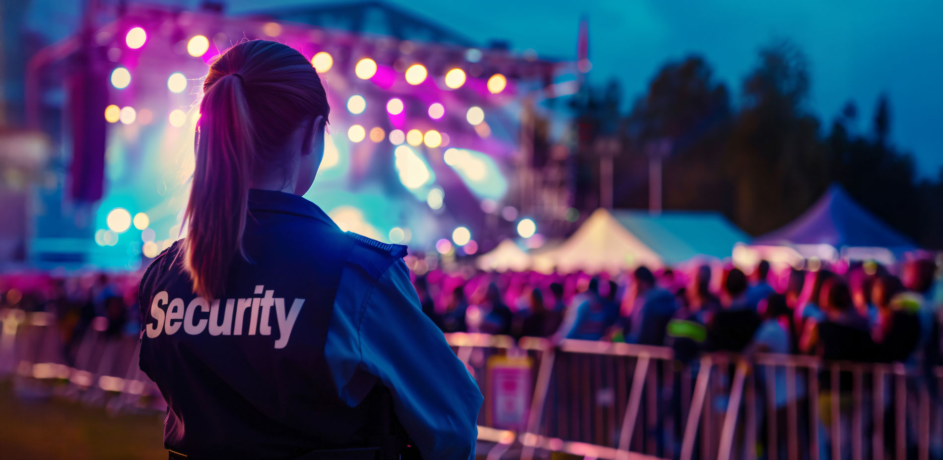 Sicherheitsmitarbeiter überwacht ein Firmengelände