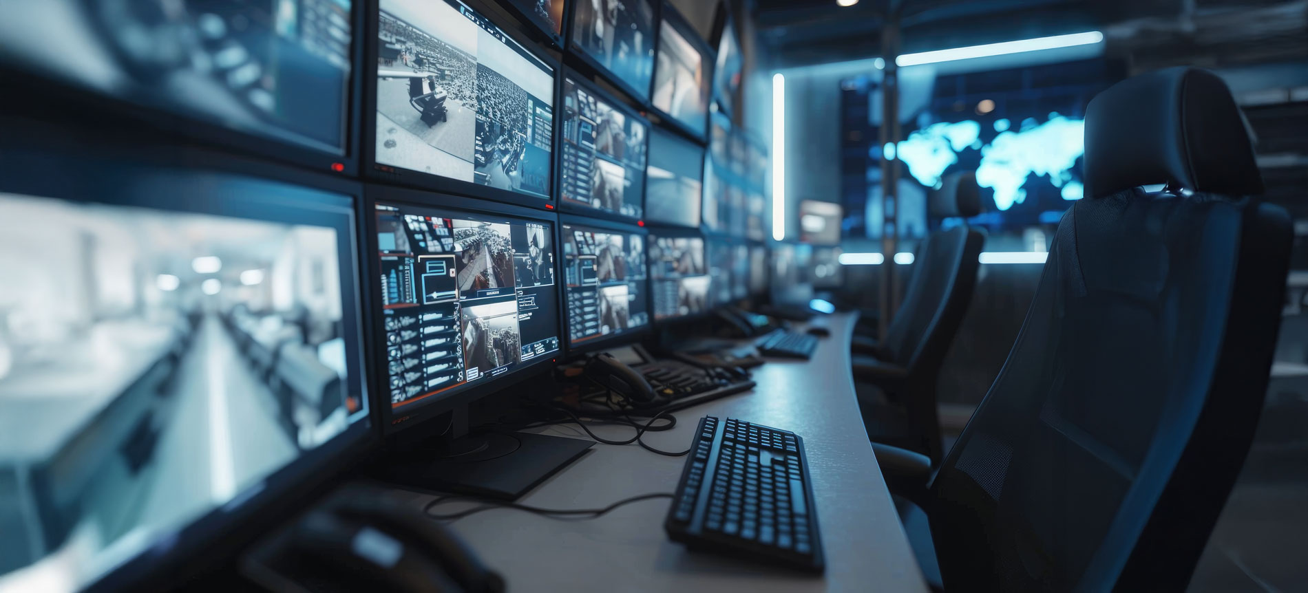 Freundlicher Sicherheitsmitarbeiter am Telefon